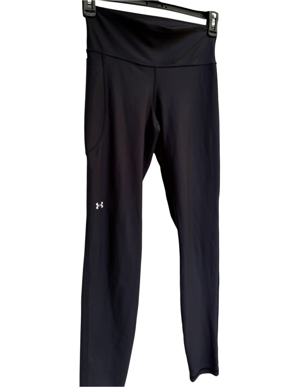 Under Armour Black Logo Leggings Track Pants Running with pocket